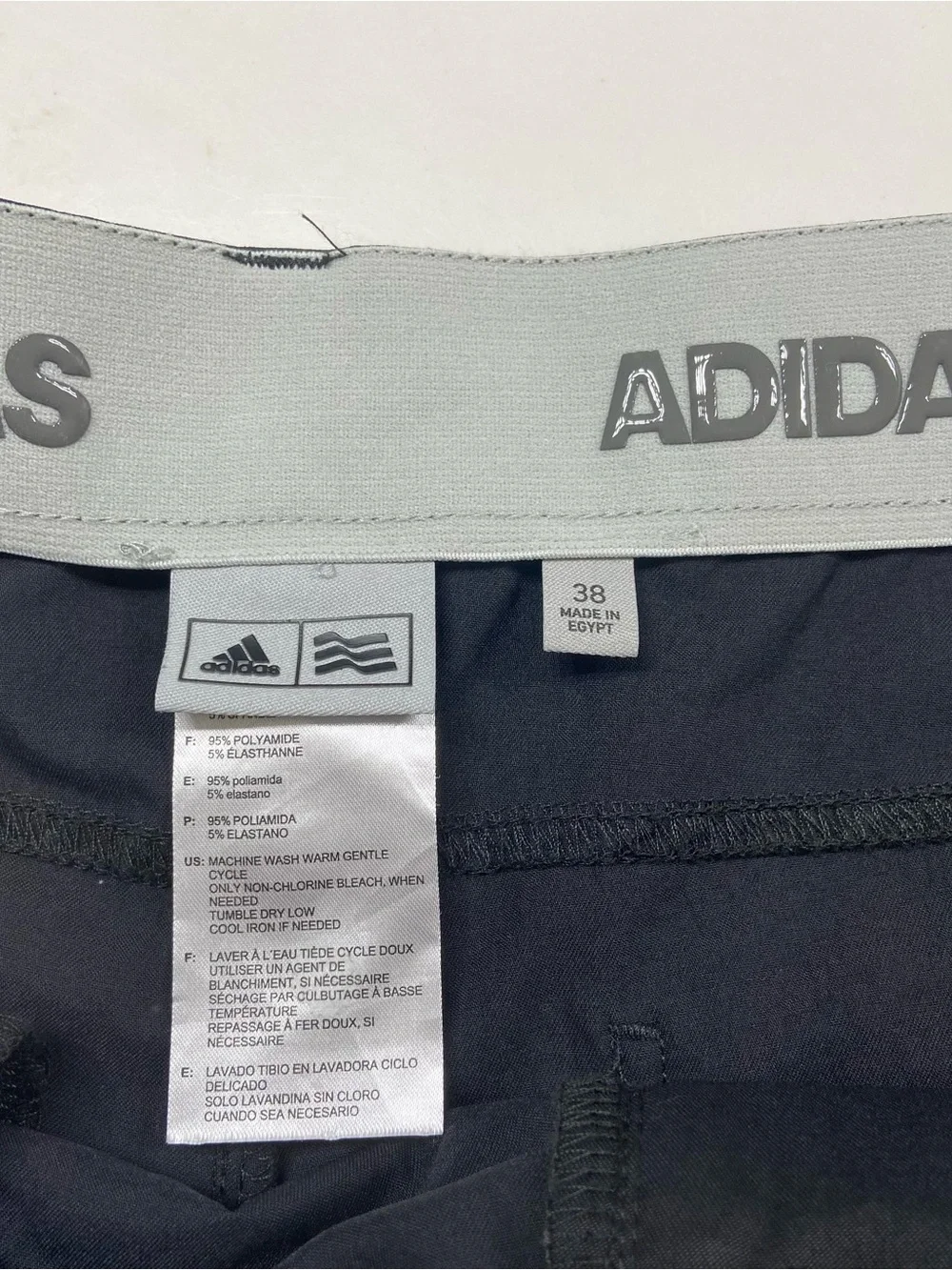Adidas Men’s Golf Shorts Size 38 Black Stretch Performance 10” Athletic